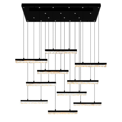 CWI Lighting Stagger Chandelier, Black - 1588P48-10-101