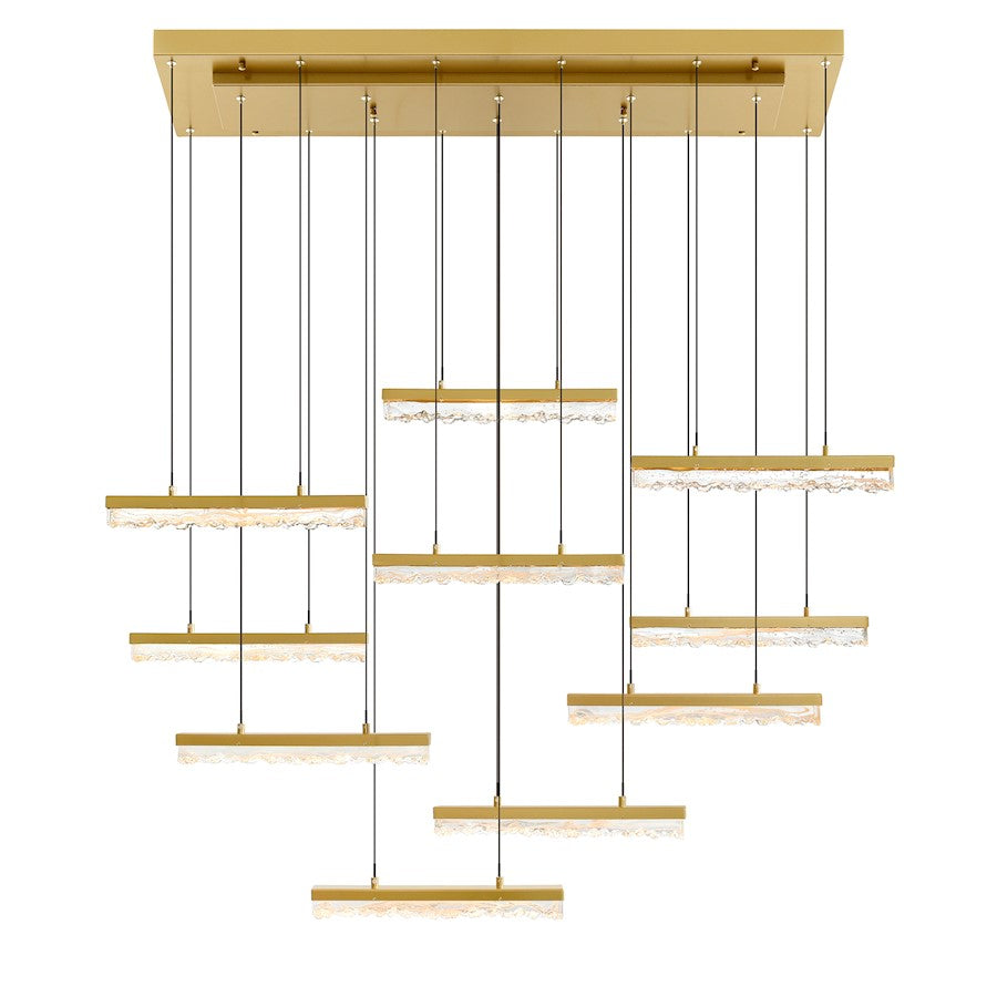 CWI Lighting Stagger 48" Chandelier, Brass - 1588P48-10-624