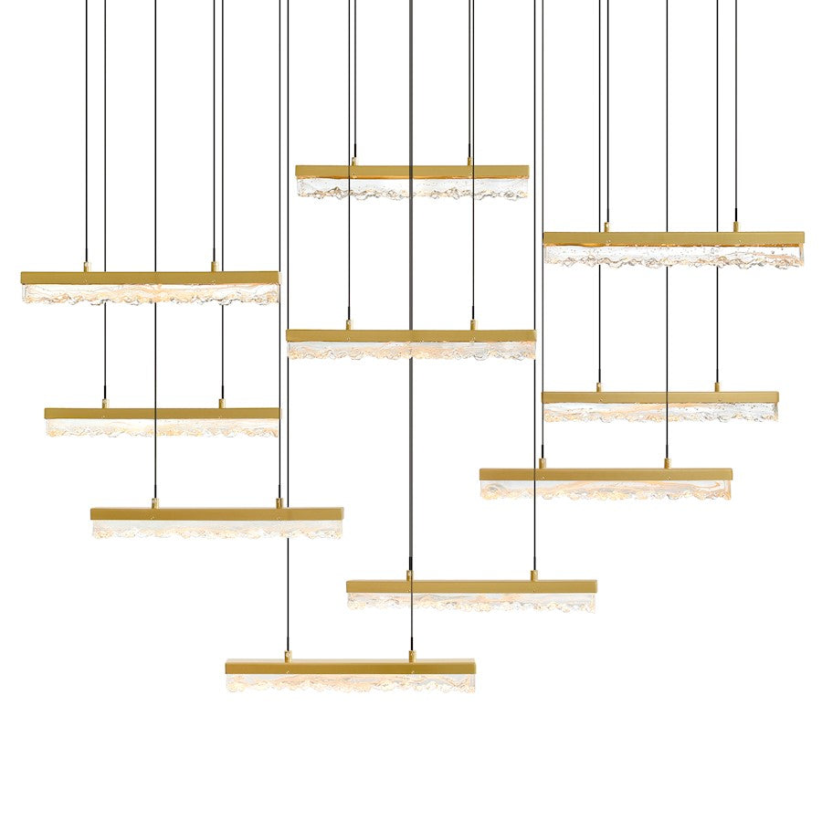 Stagger 48" Chandelier, Brass