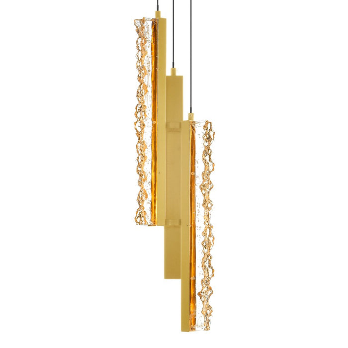 CWI Lighting Stagger Mini Pendant, Brass