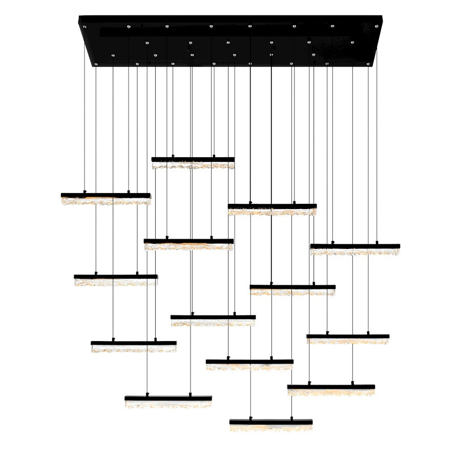 CWI Lighting Stagger 60" Chandelier, Black - 1588P60-14-101