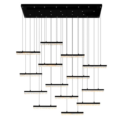 CWI Lighting Stagger 60" Chandelier, Black - 1588P60-14-101