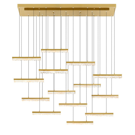 CWI Lighting Stagger 60" Chandelier, Brass - 1588P60-14-624