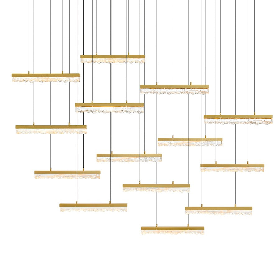 Stagger 60" Chandelier, Brass