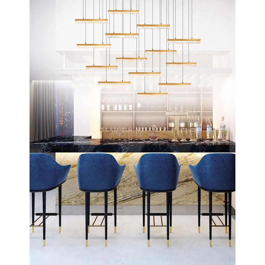 Stagger 60" Chandelier, Brass