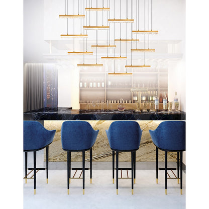 Stagger 60" Chandelier, Brass