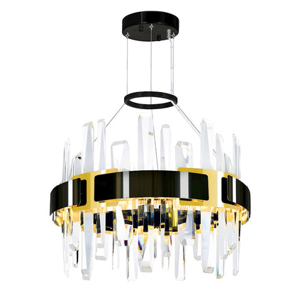 CWI Lighting Aya 18" Chandelier, Pearl Black/Titanium Gold - 1592P18-612