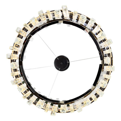 Aya 24" Chandelier, Pearl Black