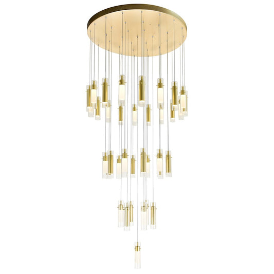 CWI Lighting Olinda Chandelier, Satin Gold/Clear - 1606P33-37-602