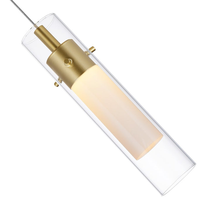 CWI Lighting Olinda Mini Pendant, Satin Gold/Clear