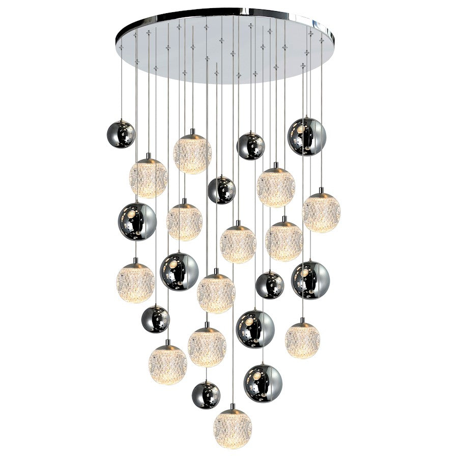 CWI Lighting Siena 24" Chandelier, Chrome - 1679P24-13-601