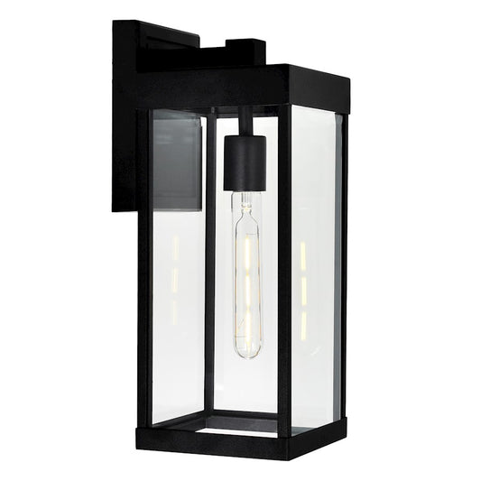 CWI Lighting Windsor 1 Light 6" Outdoor Wall Light, Black/Clear - 1695W6-1-101