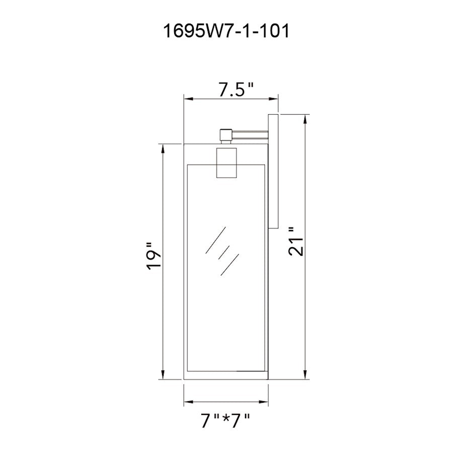 1 Light Outdoor 7" Wall Sconce