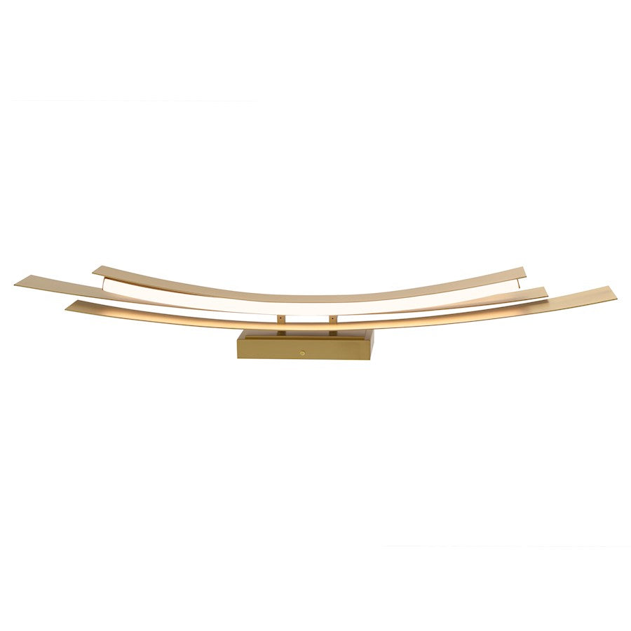 Integrated LED 36" Bathroom Vanity Light, Brass