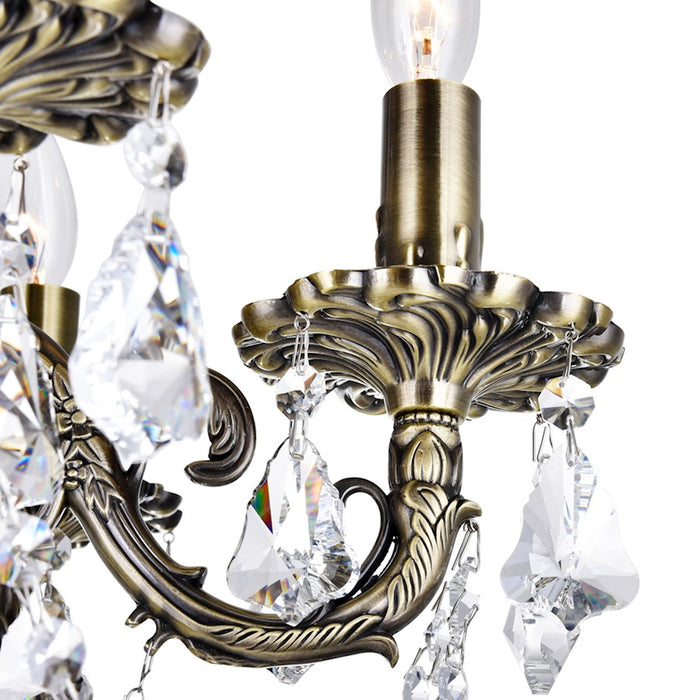 CWI Lighting Brass 6 Light Up Chandelier, Antique Brass