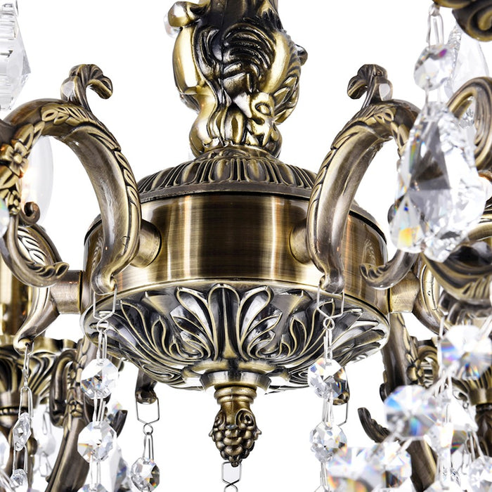 CWI Lighting Brass 6 Light Up Chandelier, Antique Brass