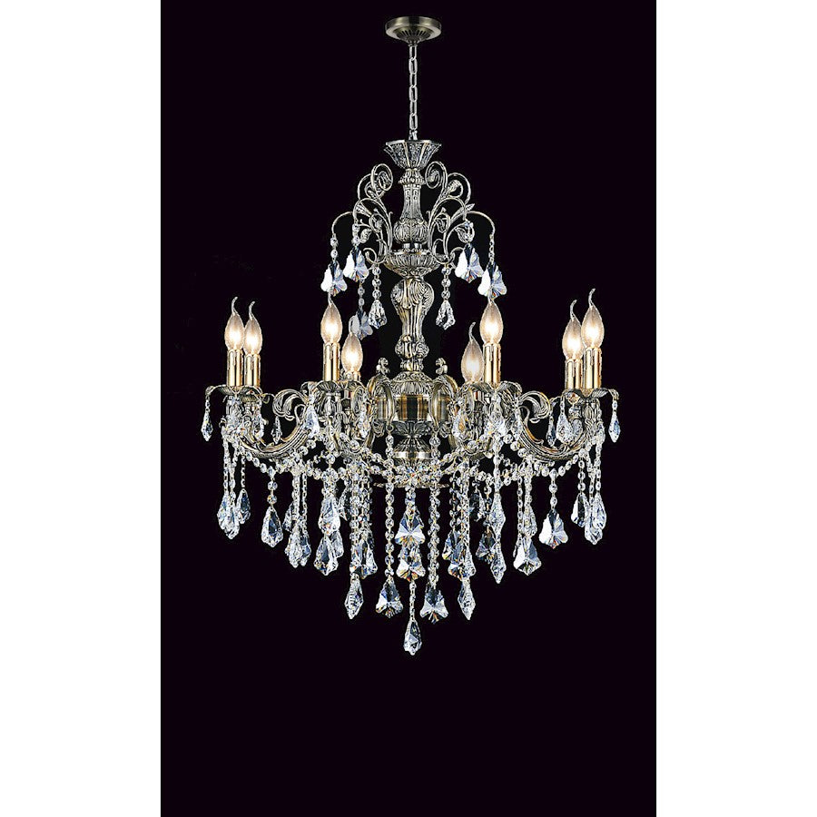 CWI Lighting Brass 8 Light Up Chandelier, Antique Brass - 2011P30AB-8