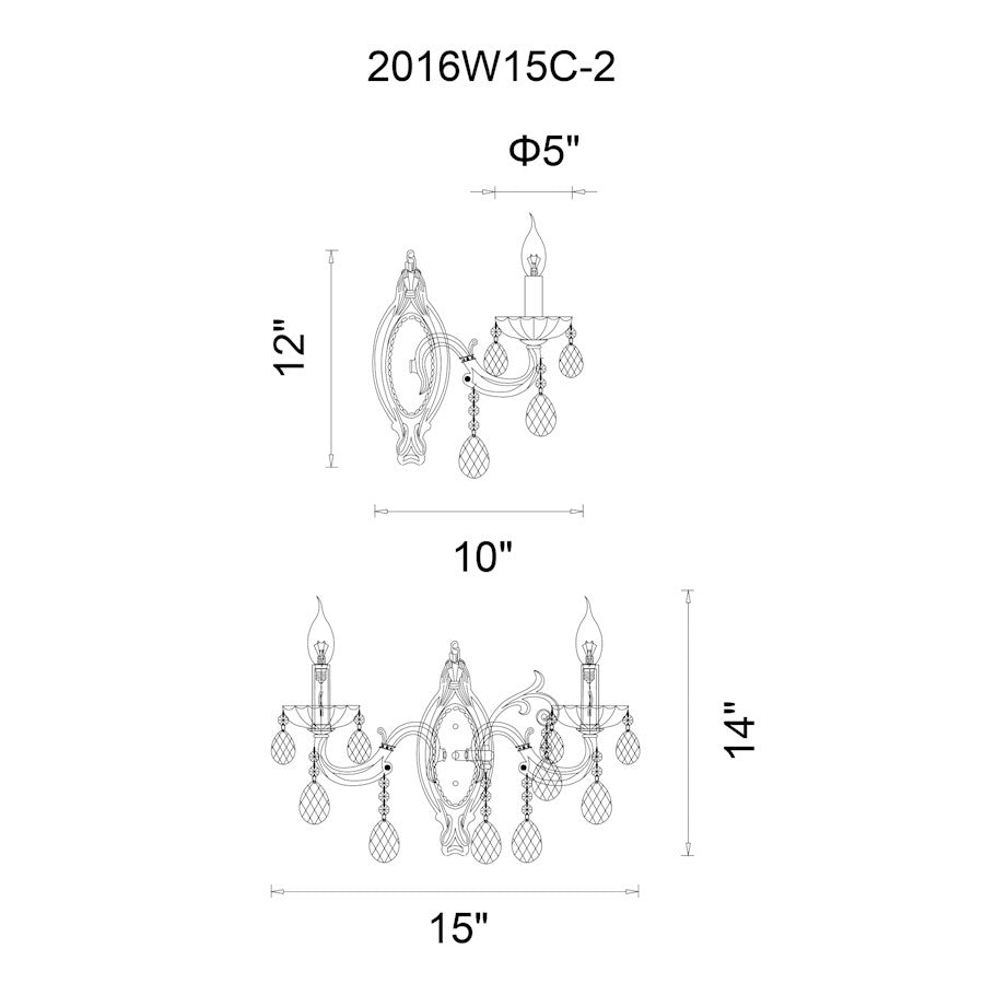 2 Light Wall Sconce