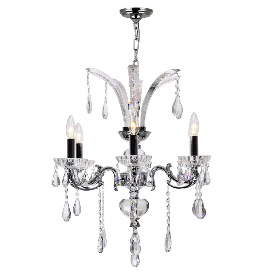 6 Light Up Chandelier, Chrome