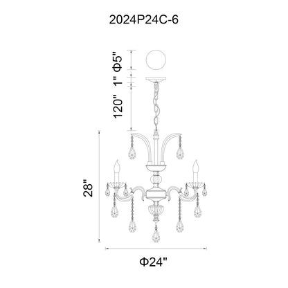 6 Light Up Chandelier, Chrome