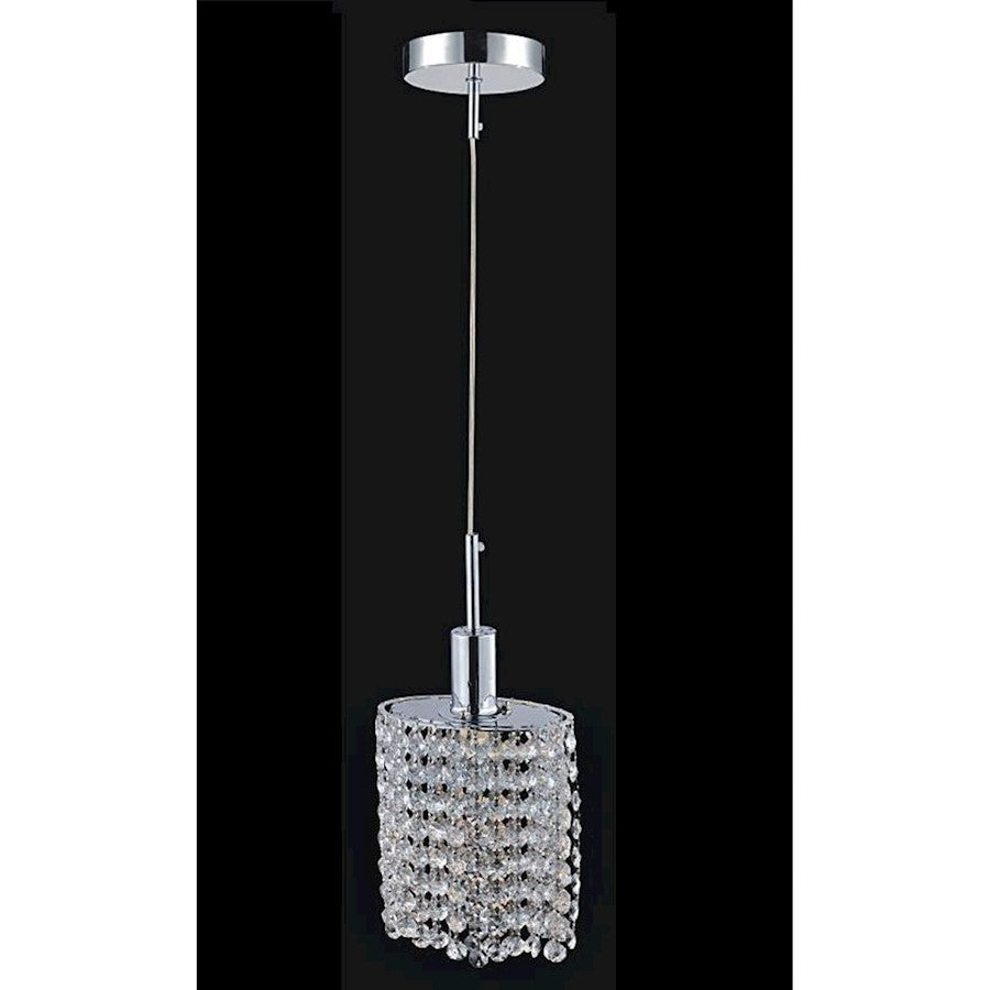 CWI Lighting Glitz 1 Light Down Mini Pendant, Chrome PRO - 4281P-R-OClearcrystal