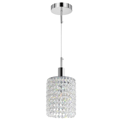 CWI Lighting Glitz 1 Light Down Mini Pendant, Chrome PRR - 4281P-R-RClearcrystal