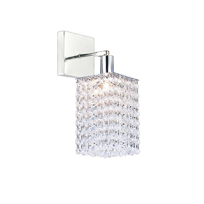 CWI Lighting Glitz 1 Light Bathroom Sconce, Chrome SS - 4281W-S-S-Clear