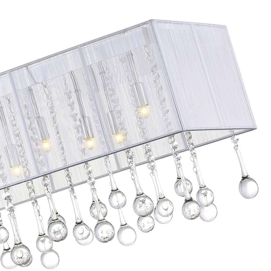 14 Light Drum Shade Chandelier, Chrome