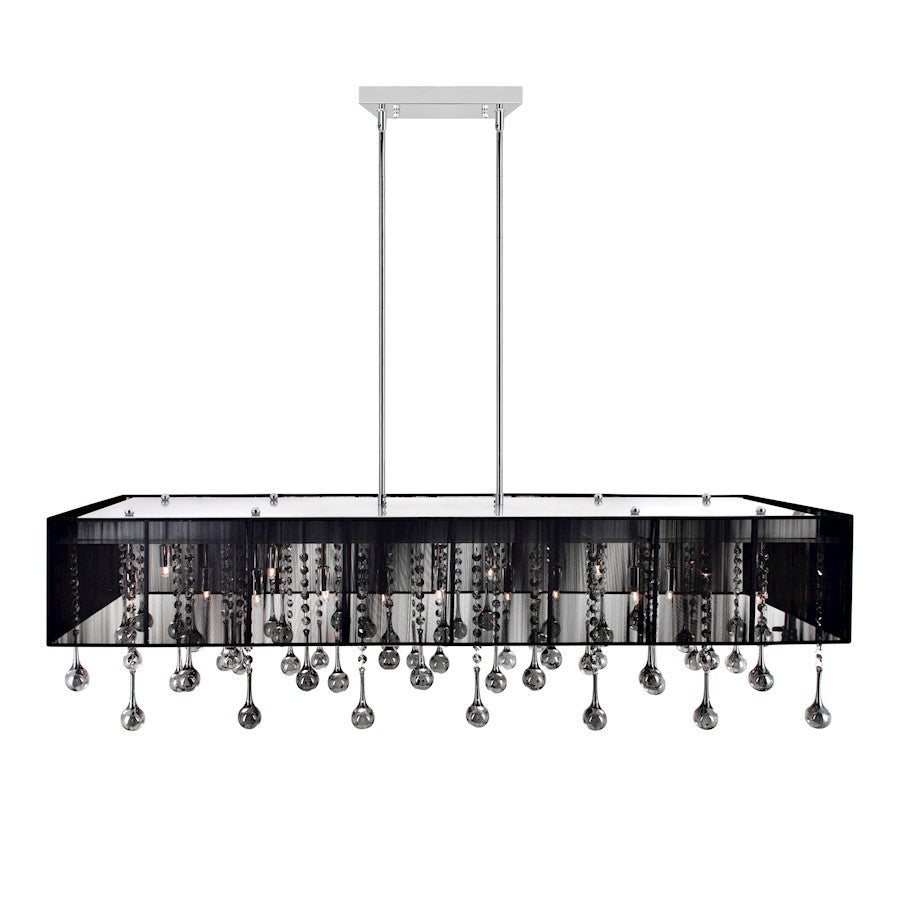 17 Light Drum Shade Chandelier, Chrome