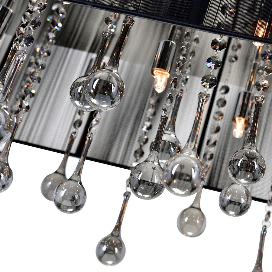 17 Light Drum Shade Chandelier, Chrome