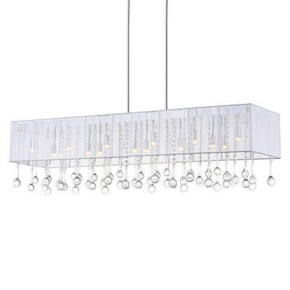 17 Light Drum Shade Chandelier, Chrome