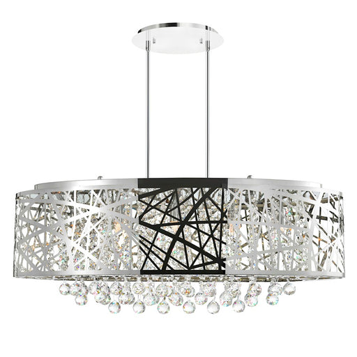 CWI Eternity 8 Light Drum Shade Chandelier, Stainless Steel - 5008P32ST-O