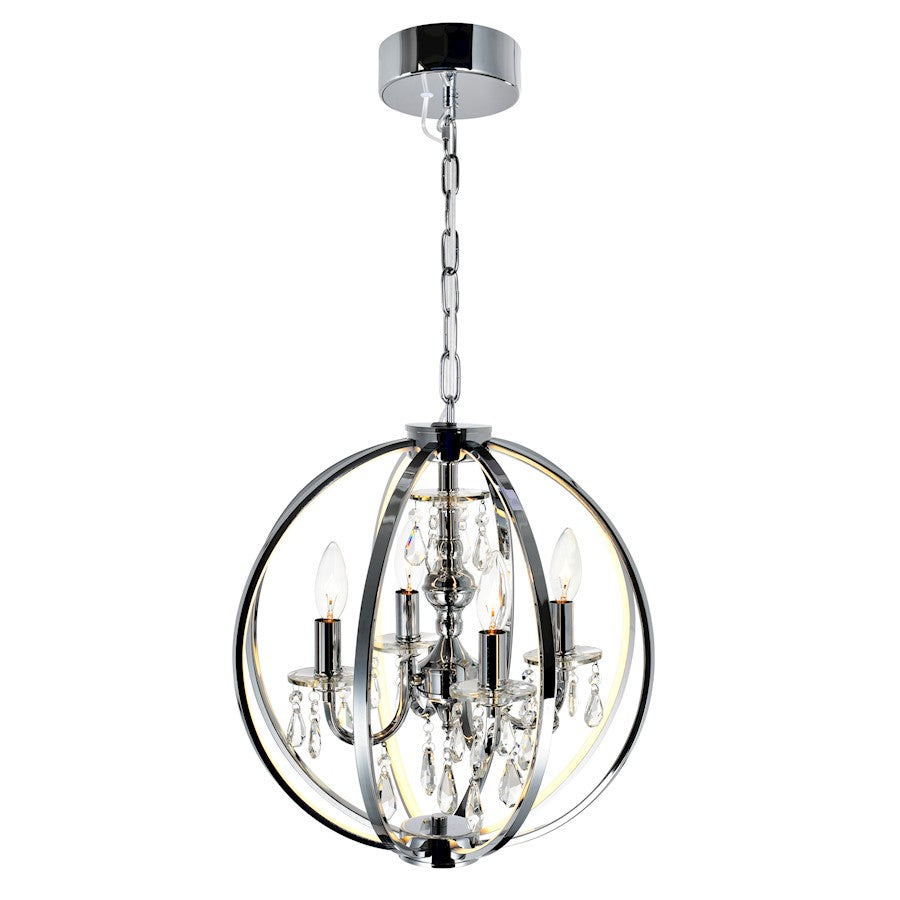 4 Light Up Chandelier, Chrome