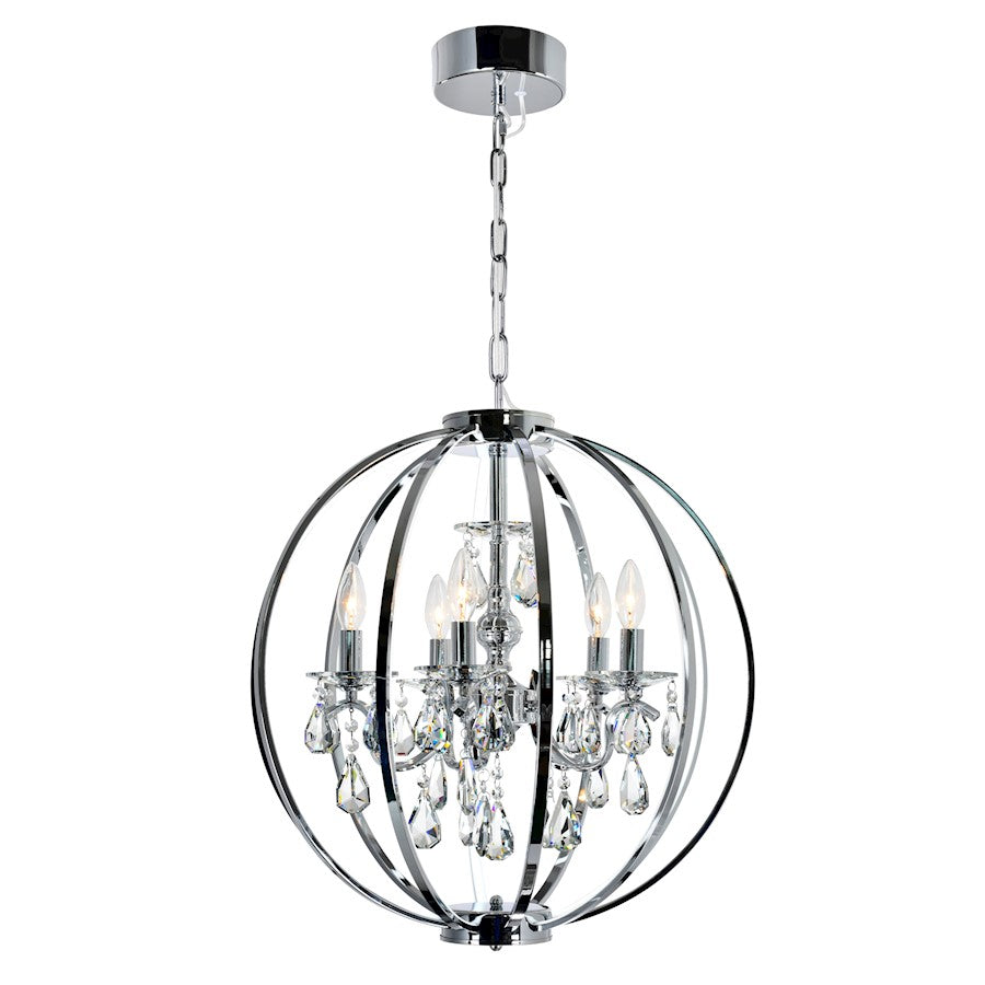 CWI Lighting Abia 5 Light Up Chandelier, Chrome - 5025P22C-5