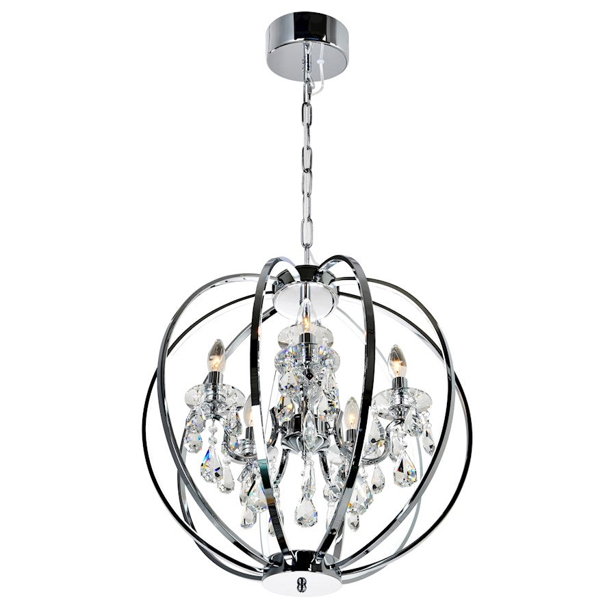 5 Light Up Chandelier, Chrome