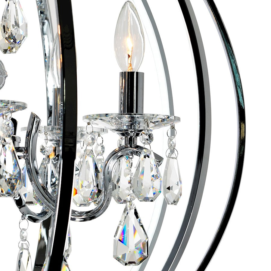 5 Light Up Chandelier, Chrome