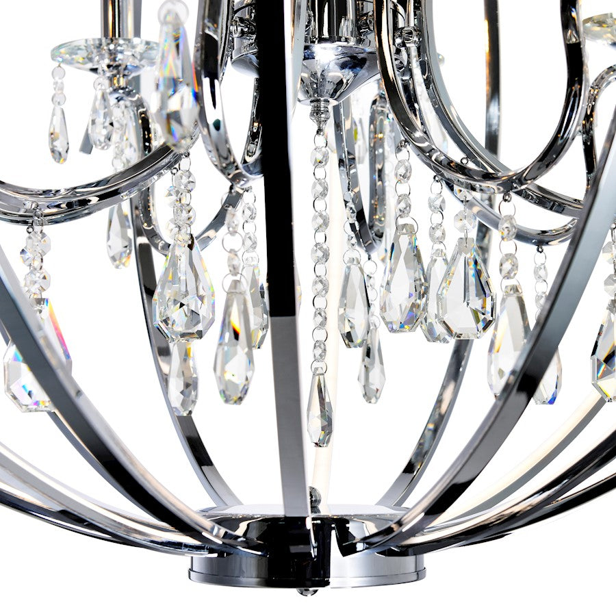 8 Light Up Chandelier, Chrome