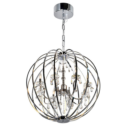 8 Light Up Chandelier, Chrome