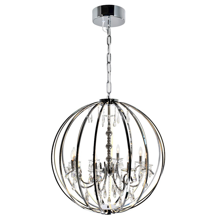 8 Light Up Chandelier, Chrome