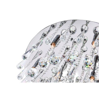 CWI Lighting Brianna 12 Light 11" Flush Mount, Chrome