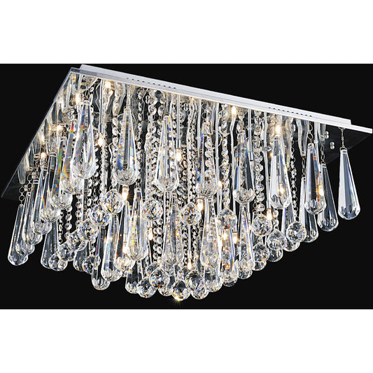 CWI Lighting Brianna 12 Light 24" Flush Mount, Chrome - 5035C24C-S