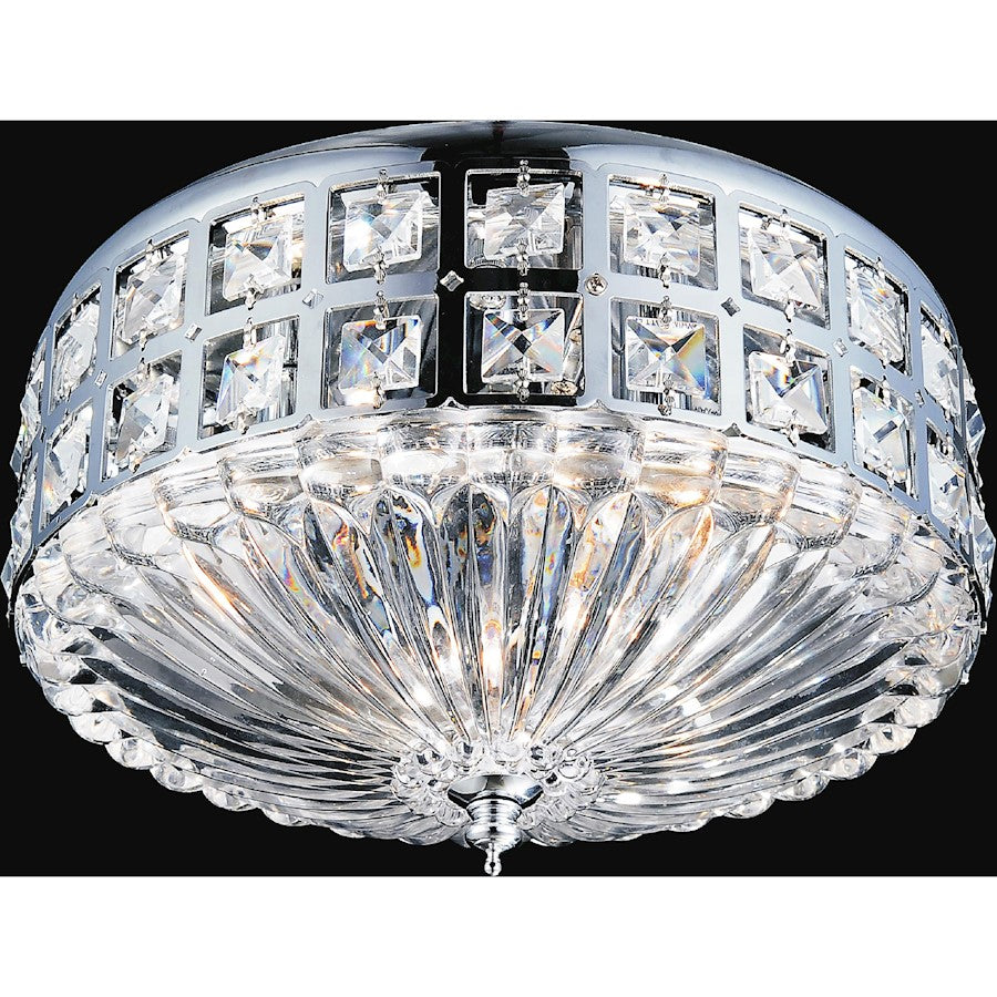 CWI Lighting Bloome 4 Light Bowl Flush Mount, Chrome - 5039C13C