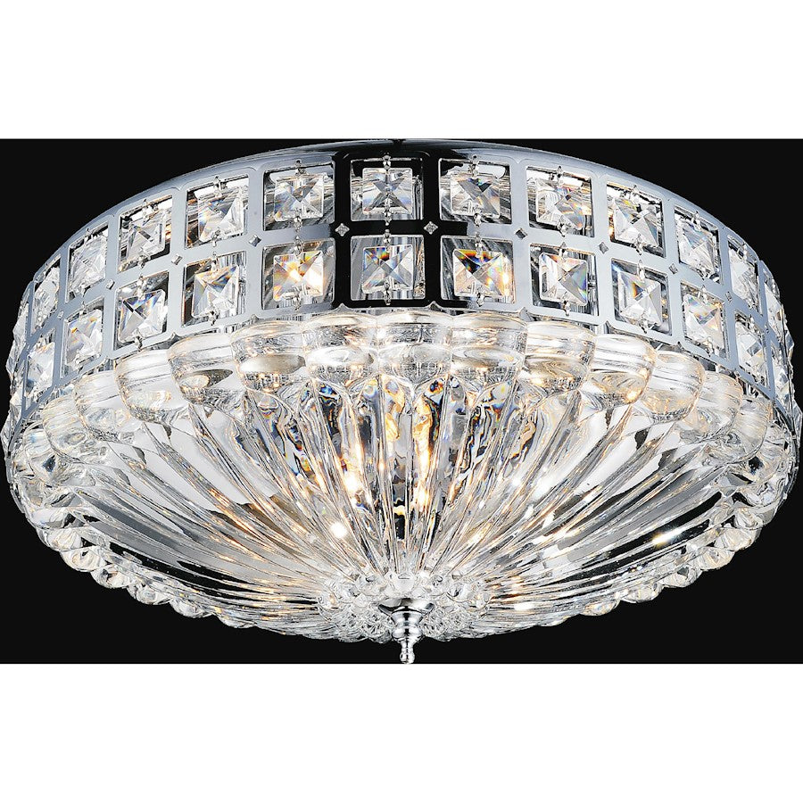 CWI Lighting Bloome 6 Light Bowl Flush Mount, Chrome - 5039C17C