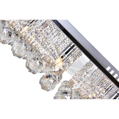 CWI Lighting Sparkle 9 Light Flush Mount, Chrome