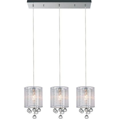 CWI Lighting Radiant 3 Light Multi Light Pendant, Chrome - 5062P24C-3-Clear-W