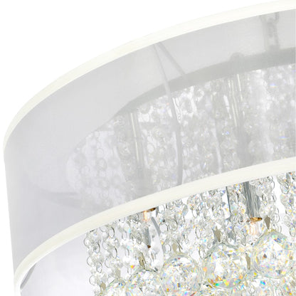 12 Light Drum Shade Chandelier, Chrome