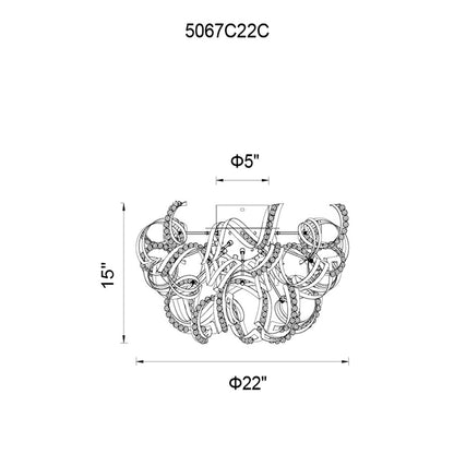 CWI Lighting Swivel 13 Light Flush Mount, Chrome