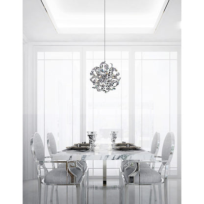 12 Light Chandelier, Chrome