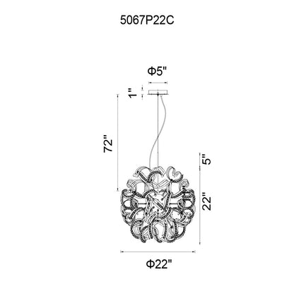 14 Light Chandelier, Chrome