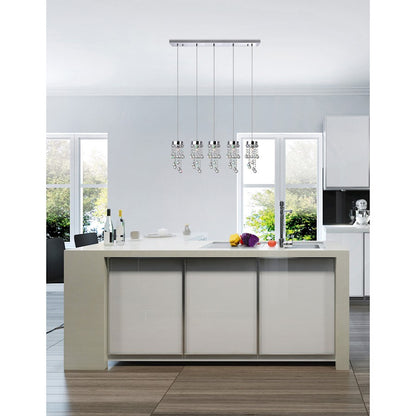 5 Light Multi Light Pendant, Chrome